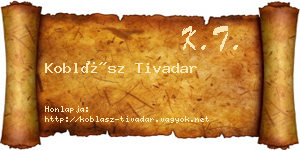 Koblász Tivadar névjegykártya