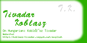 tivadar koblasz business card
